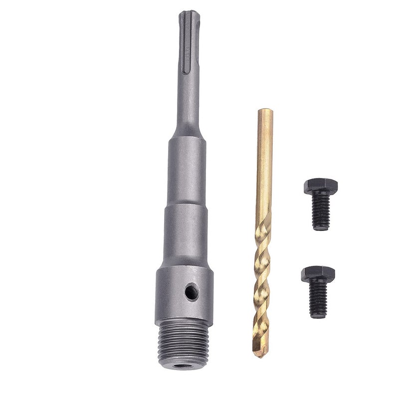 GUICGOC 200mm SDS Plus Shank Connecting Rod with a Pilot Drill Bit and 2 Screws for Concrete Cement Hole Saw (SDS Plus Rod: 200mm) - Image 1